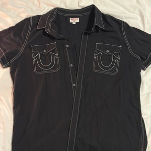 Black button up True Religion shirt
